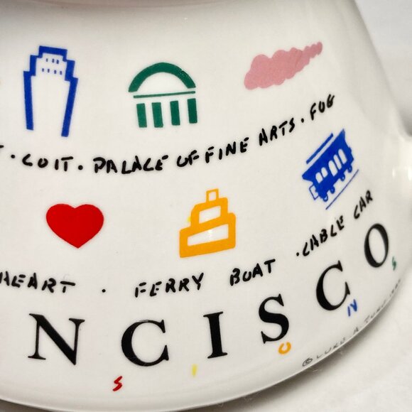 Vintage Spillproof Ceramic Coffee Mug Cup San Francisco Souvenir Luke A Tuke '87 - Picture 8 of 12